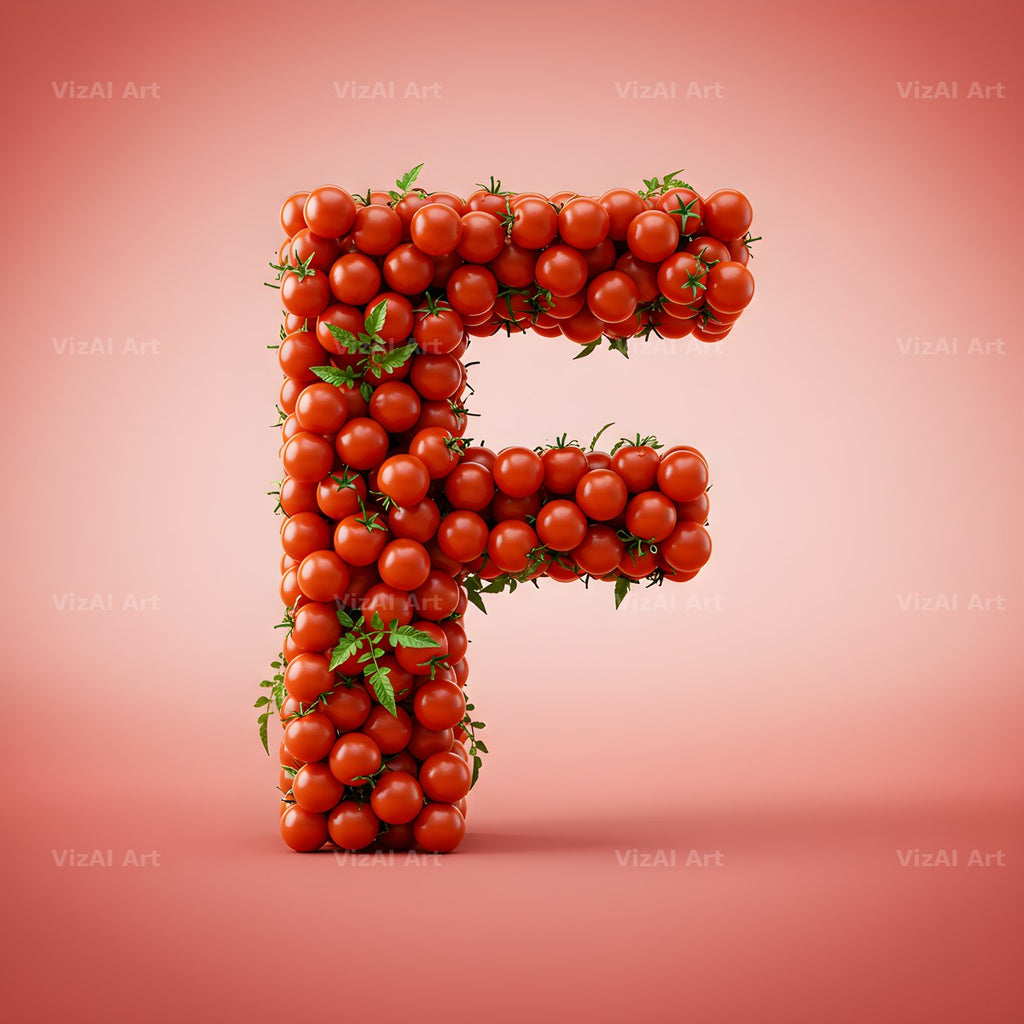 Cherry Tomato Vine alphabet letter F