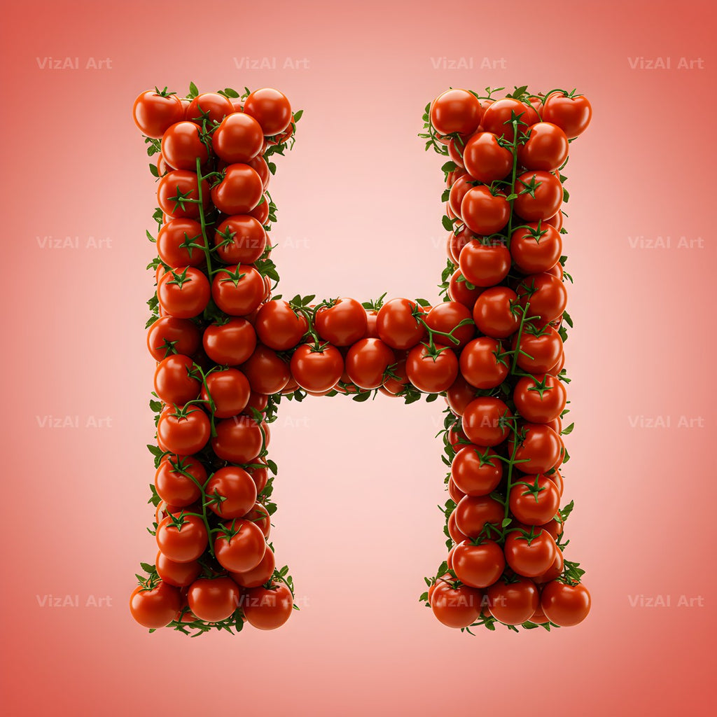 Cherry Tomato Vine alphabet letter H