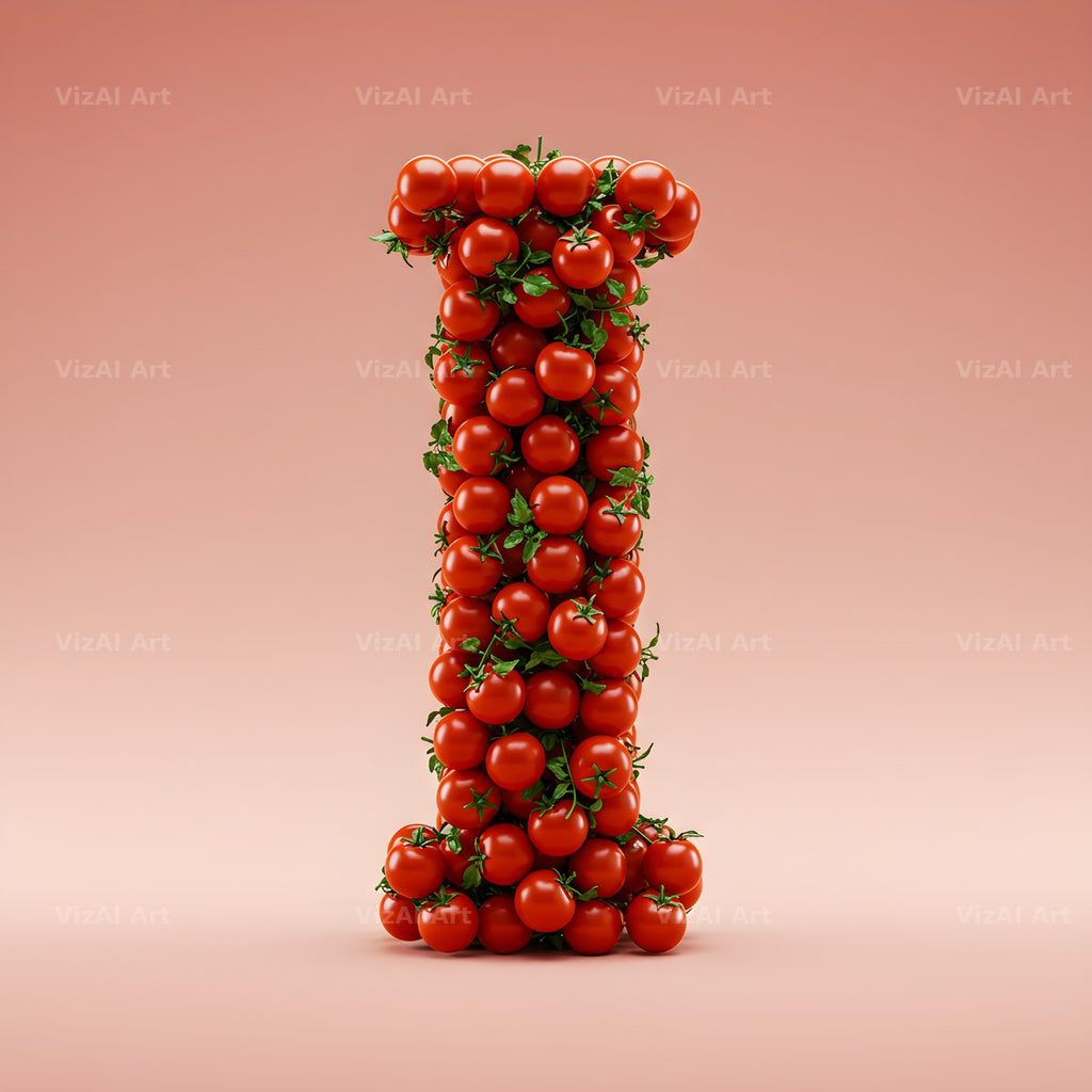 Cherry Tomato Vine alphabet letter I