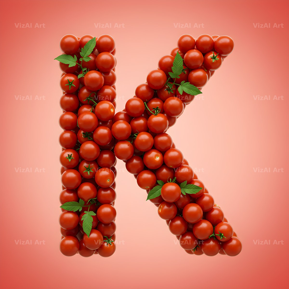 Cherry Tomato Vine alphabet letter K
