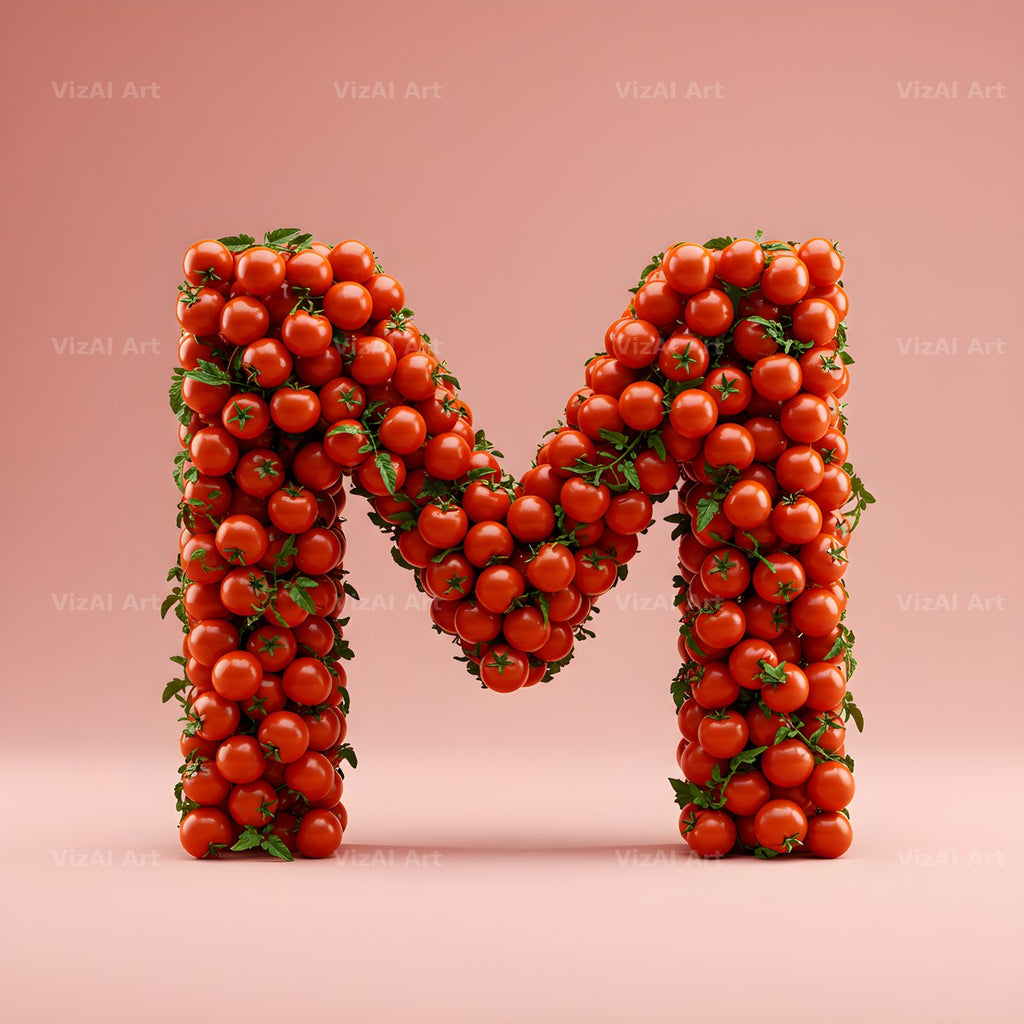 Cherry Tomato Vine alphabet letter M