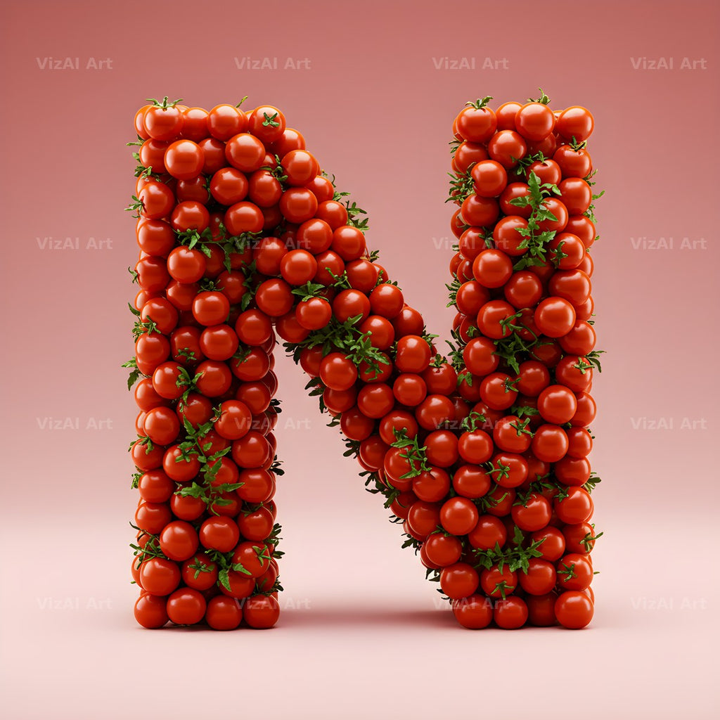 Cherry Tomato Vine alphabet letter N
