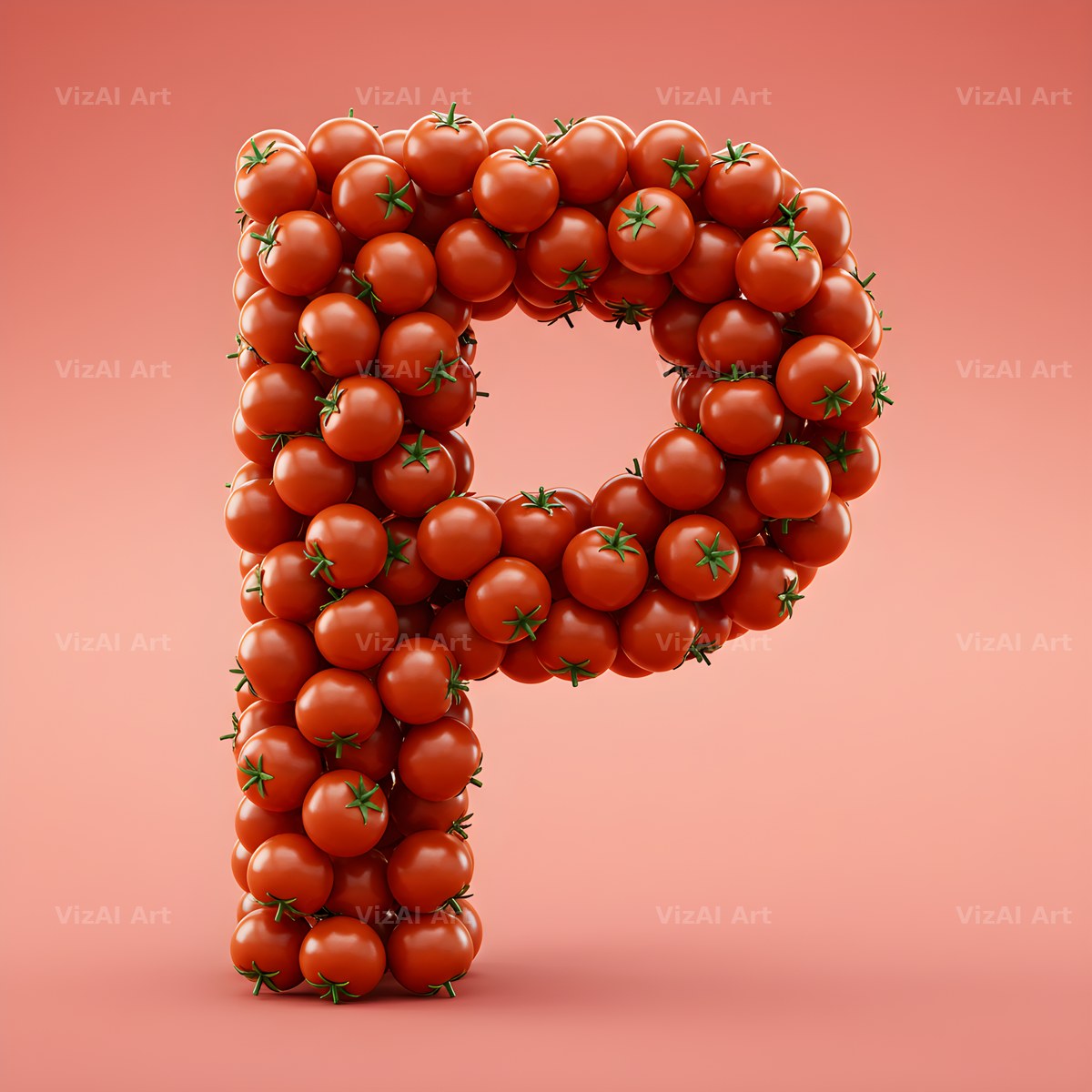 Cherry Tomato Vine alphabet letter P