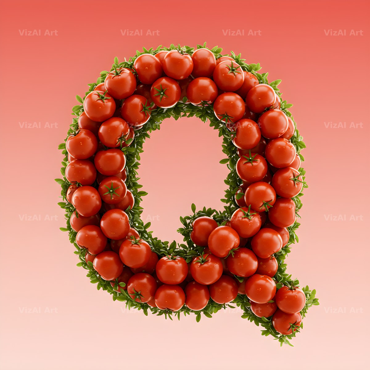 Cherry Tomato Vine alphabet letter Q