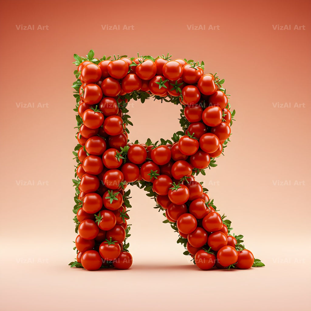 Cherry Tomato Vine alphabet letter R