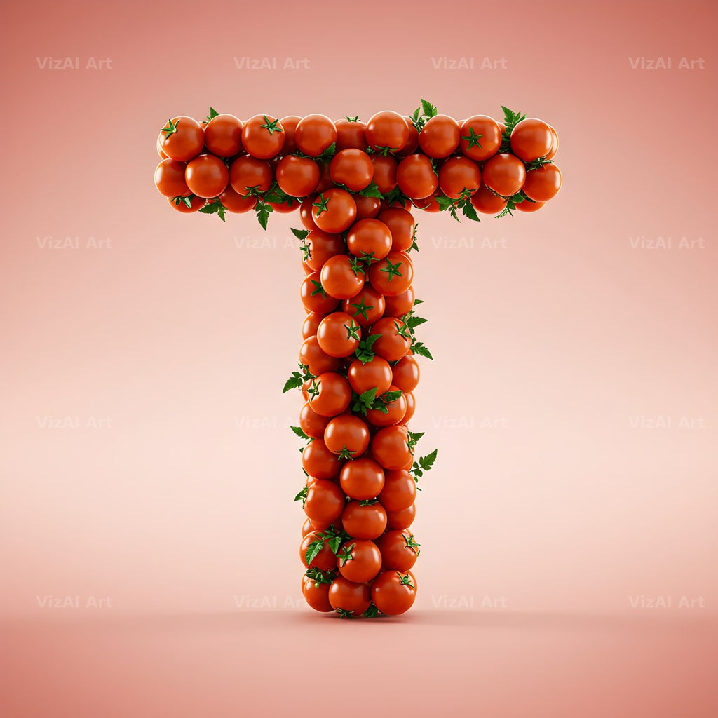 Cherry Tomato Vine alphabet letter T