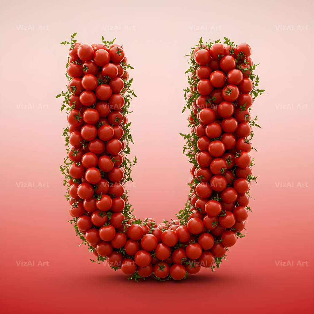 Cherry Tomato Vine alphabet letter U