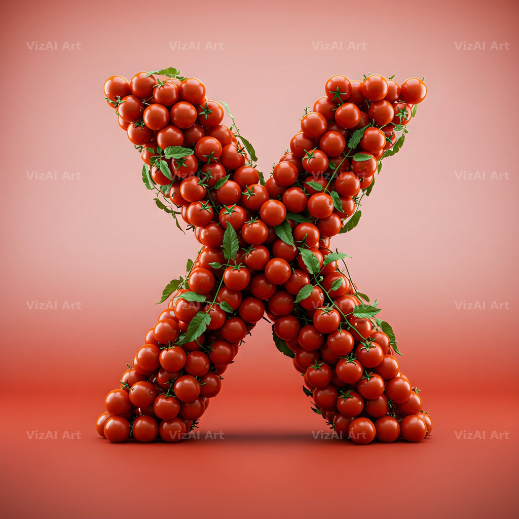 Cherry Tomato Vine alphabet letter X