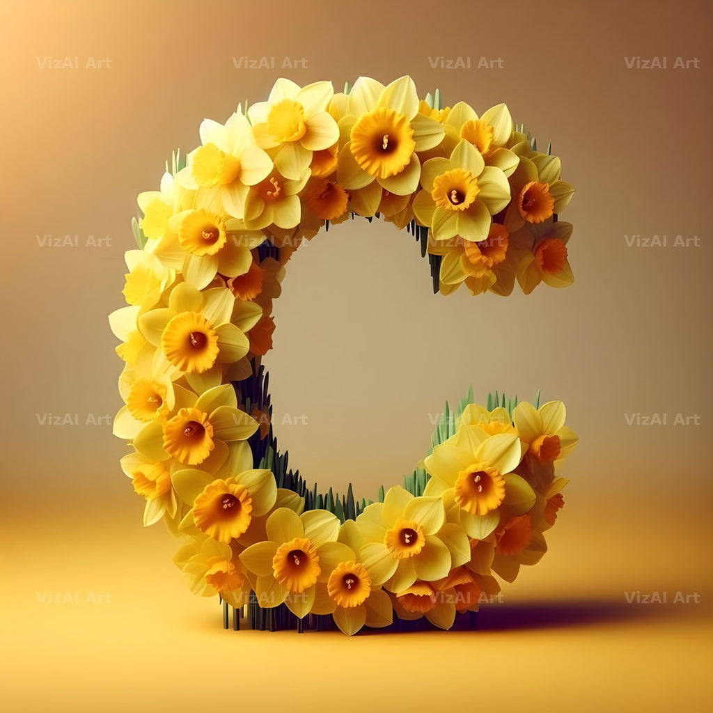 Daffodil Meadow alphabet letter C