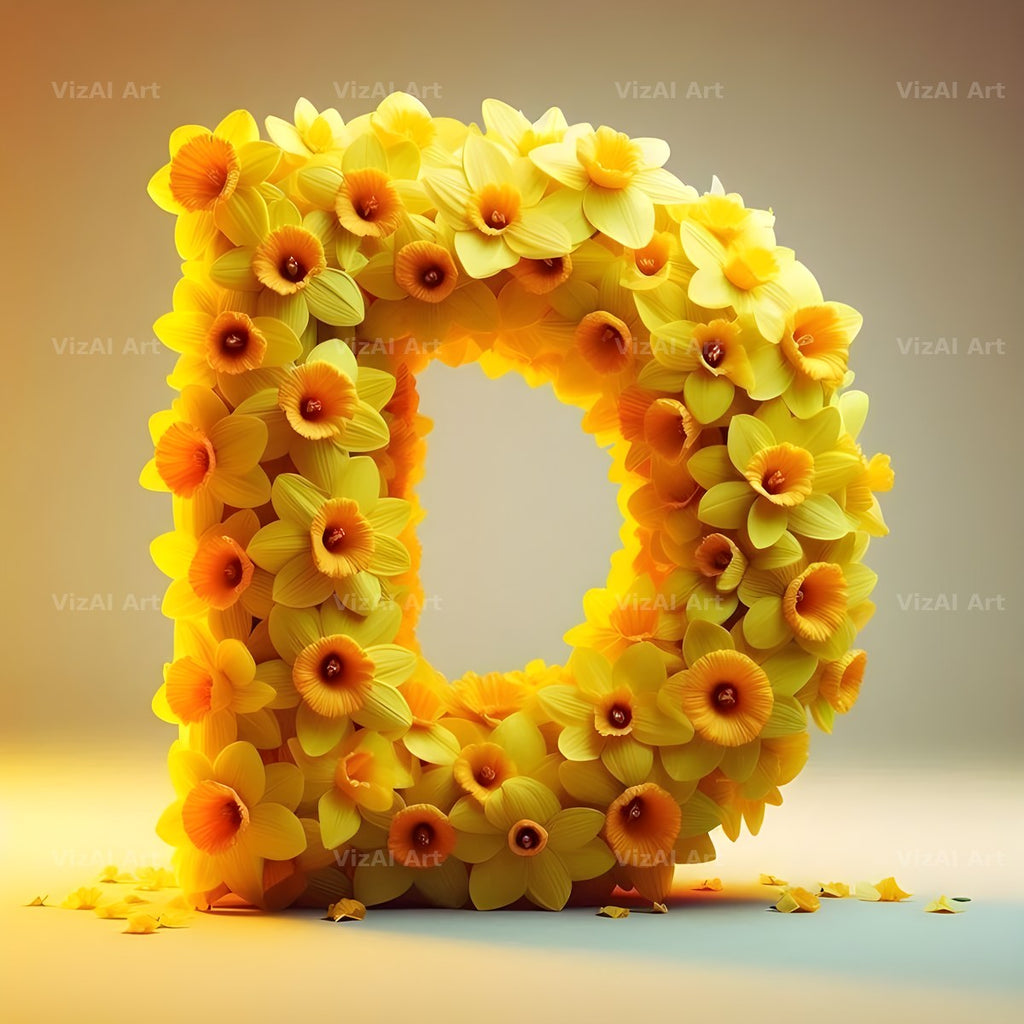 Daffodil Meadow alphabet letter D