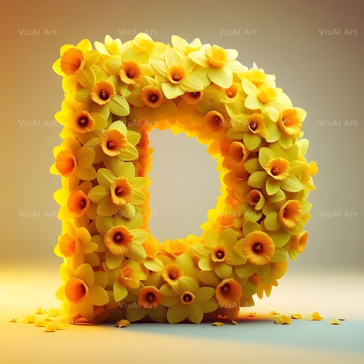 Daffodil Meadow alphabet letter D