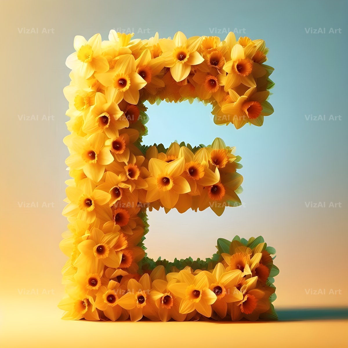 Daffodil Meadow alphabet letter E