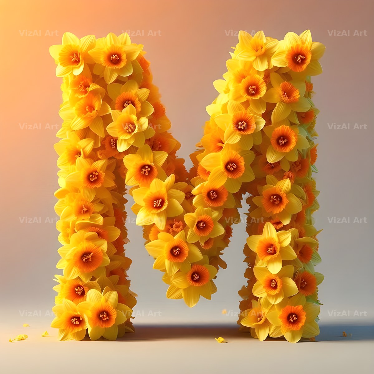 Daffodil Meadow alphabet letter M