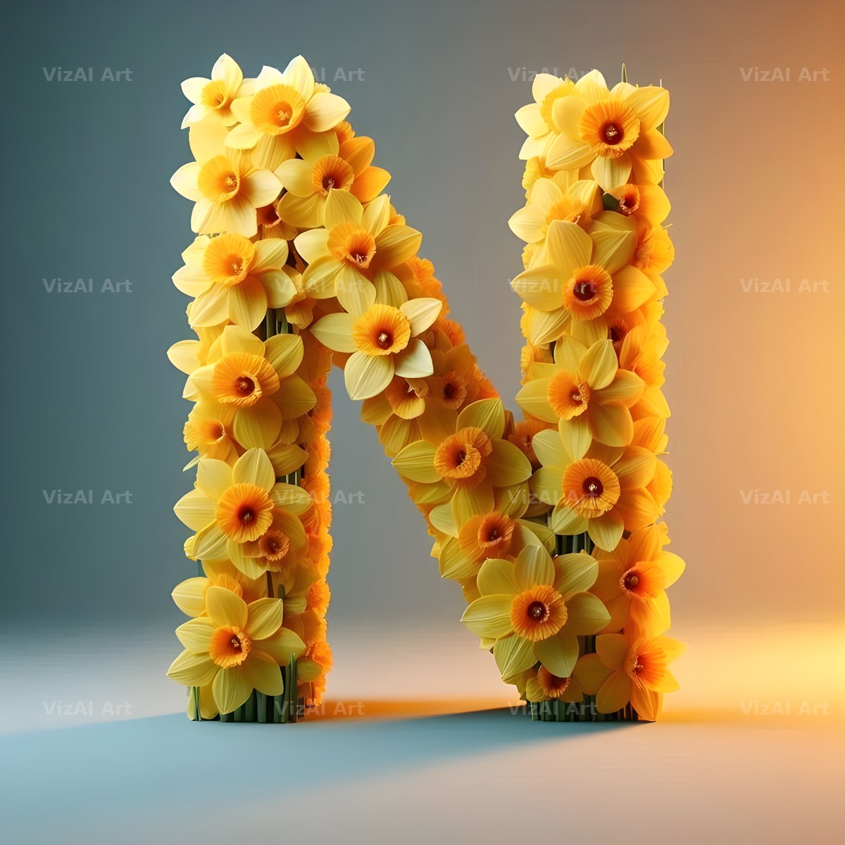 Daffodil Meadow alphabet letter N