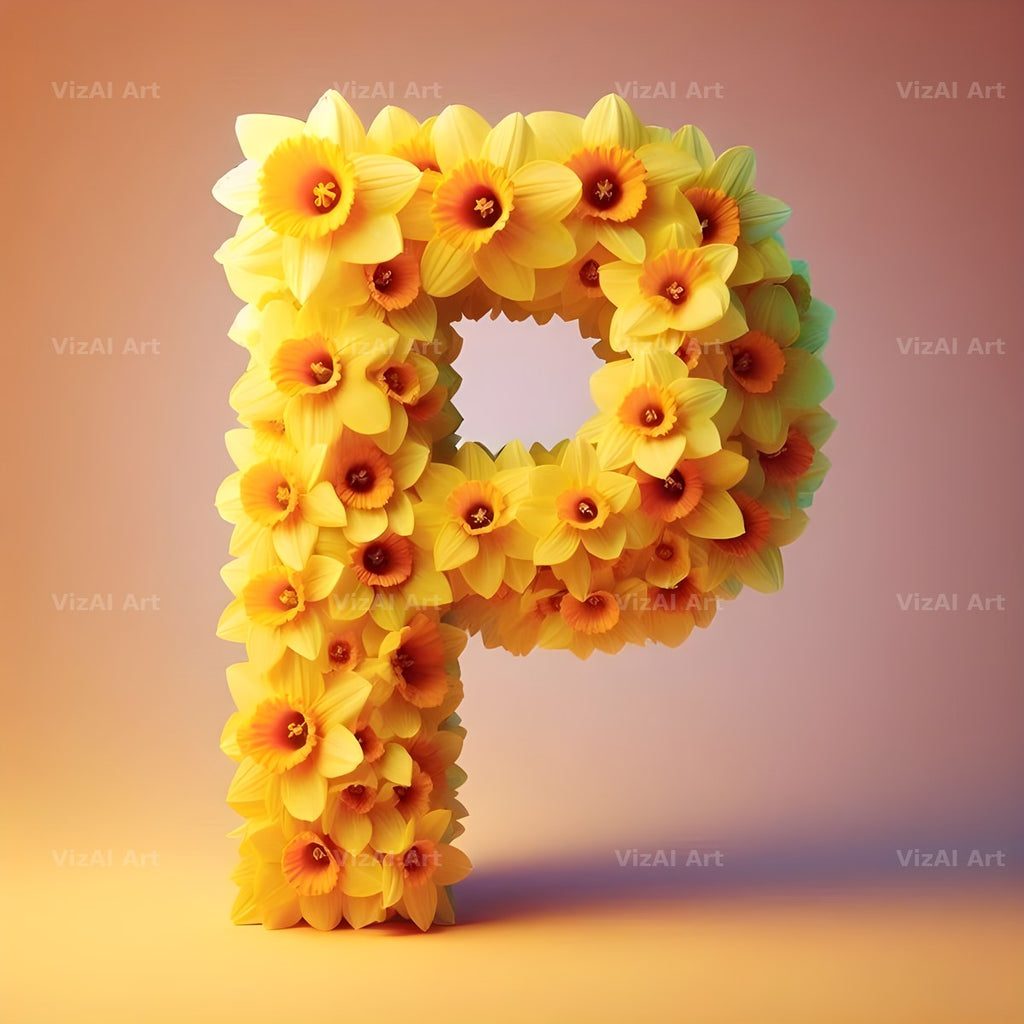 Daffodil Meadow alphabet letter P
