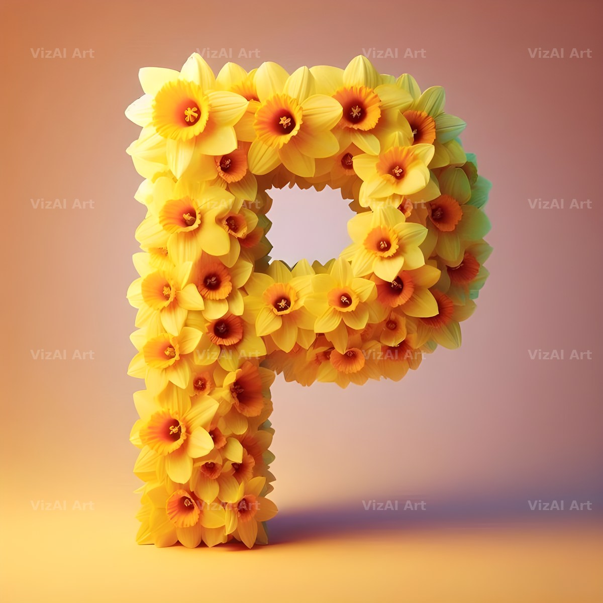 Daffodil Meadow alphabet letter P