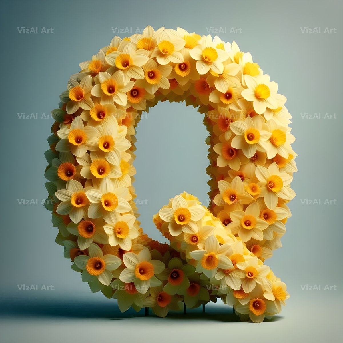 Daffodil Meadow alphabet letter Q
