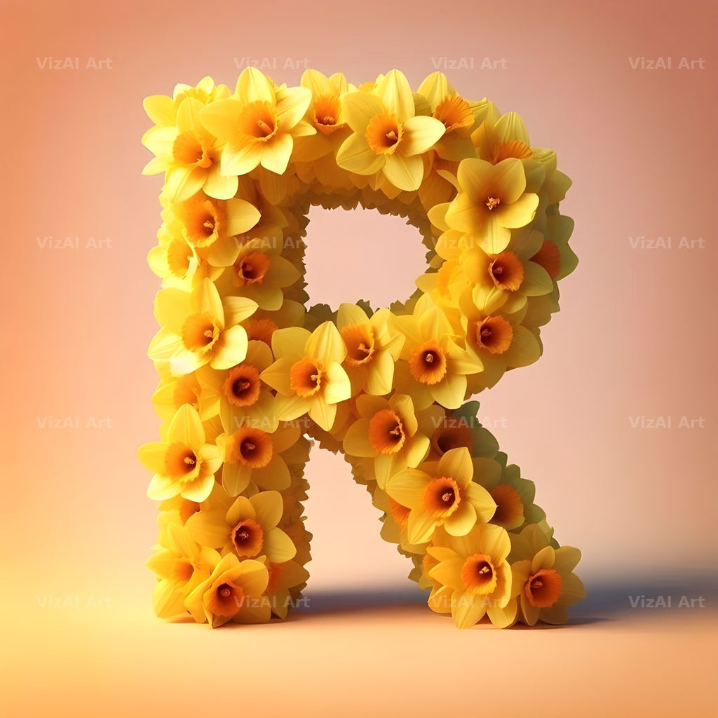 Daffodil Meadow alphabet letter R