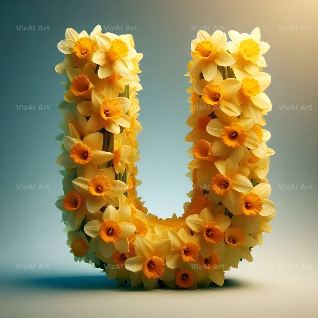 Daffodil Meadow alphabet letter U