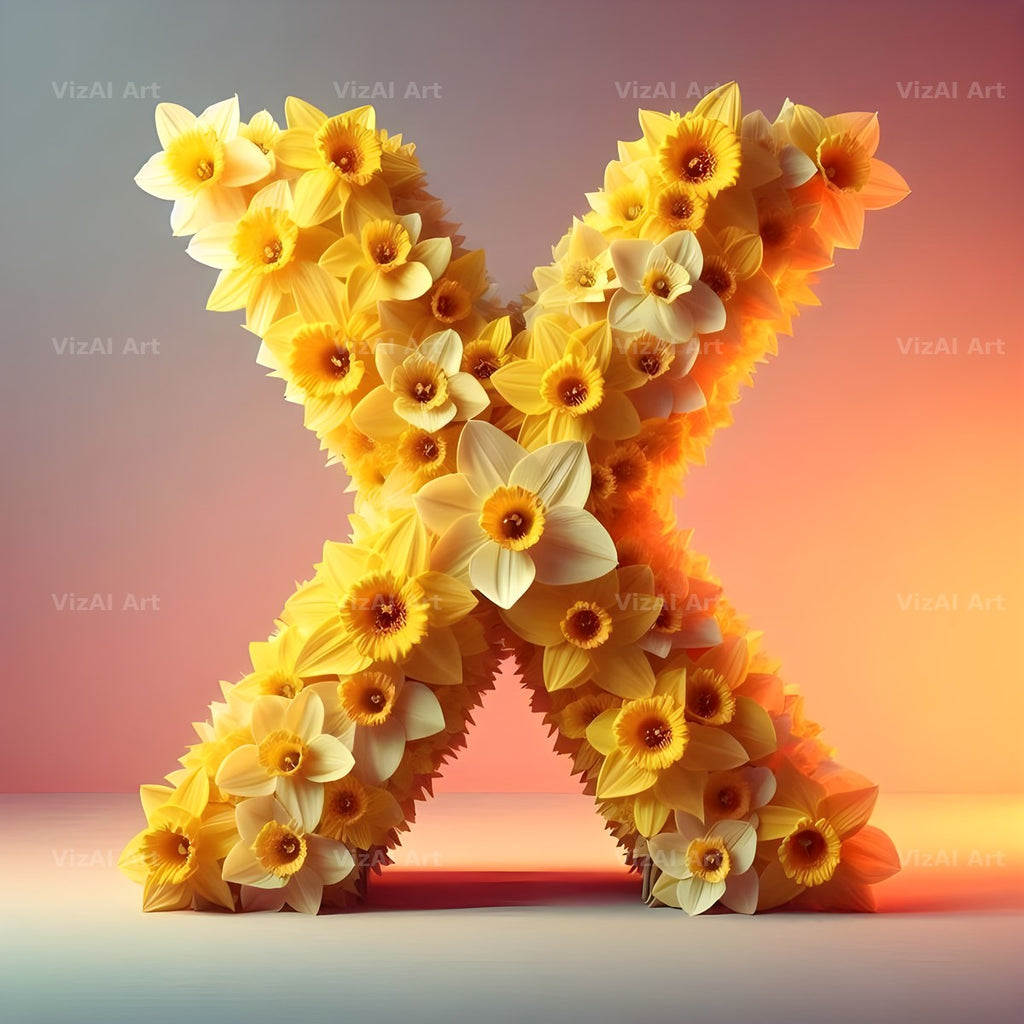Daffodil Meadow alphabet letter X