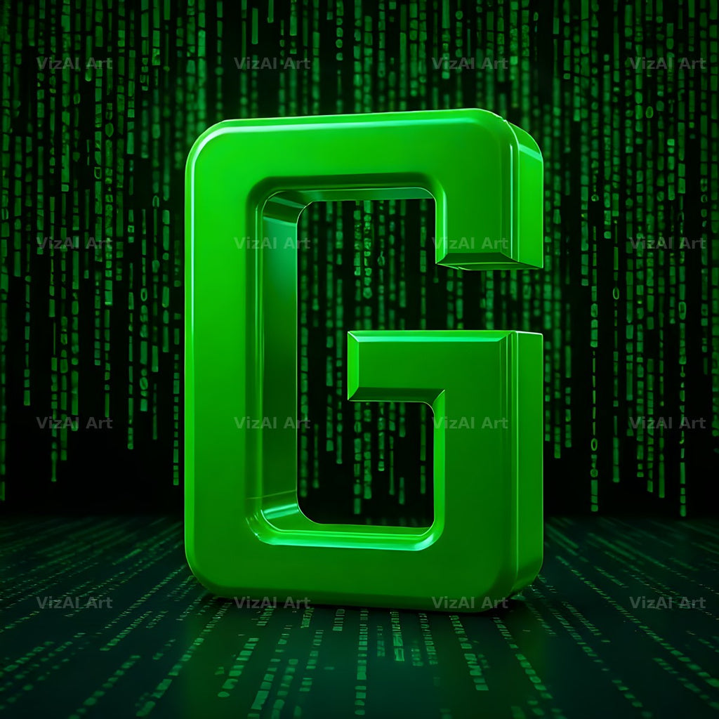Digital Rain Code alphabet letter G