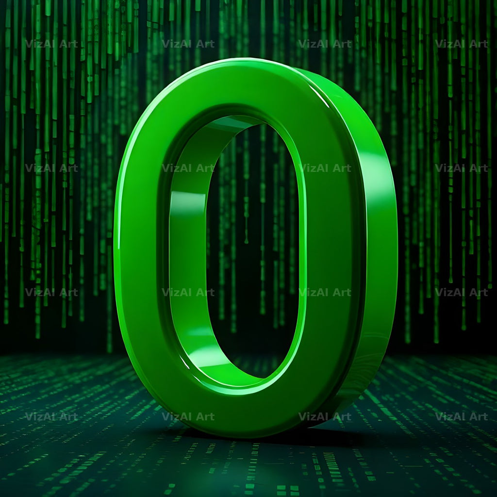 Digital Rain Code alphabet letter O
