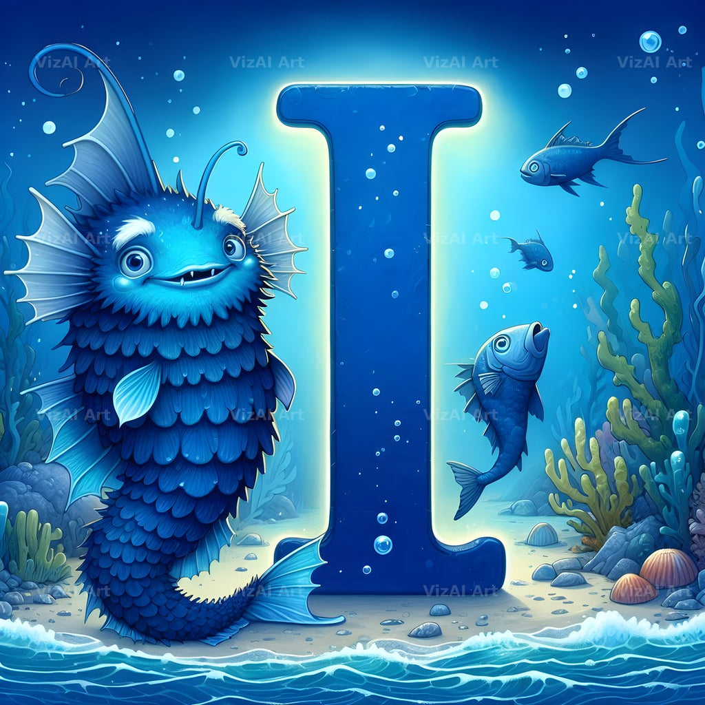 Deep Sea Anglerfish alphabet letter I