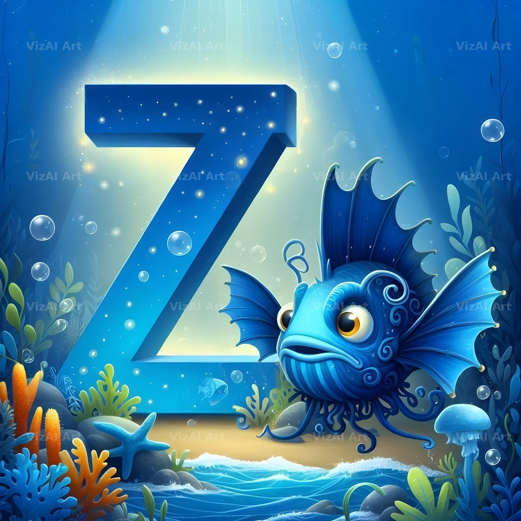 Deep Sea Anglerfish alphabet letter Z