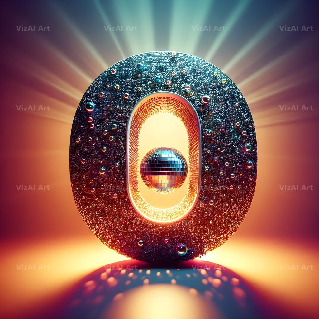 Disco Mirror Ball alphabet letter O