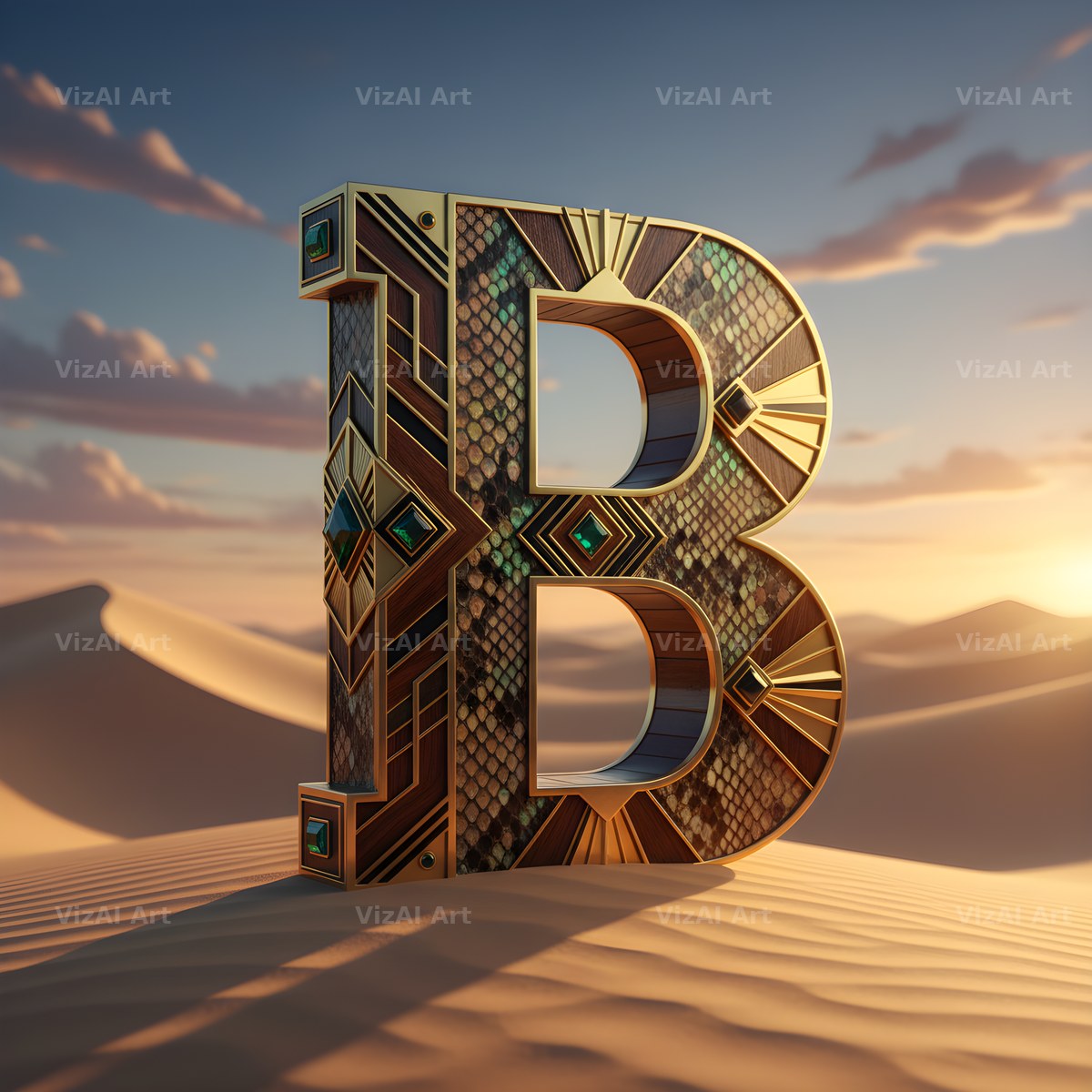 Desert Dune Dusk alphabet letter B