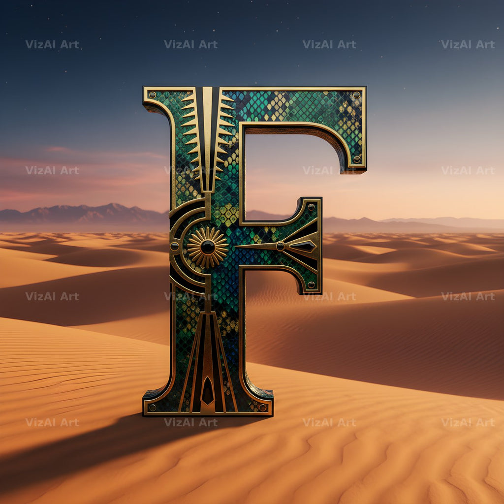 Desert Dune Dusk alphabet letter F