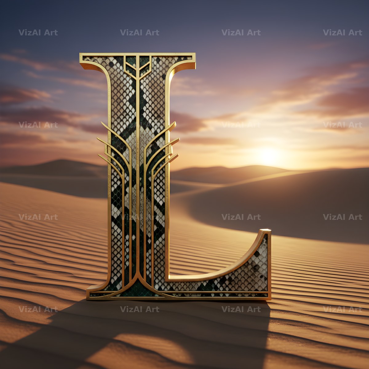 Desert Dune Dusk alphabet letter L