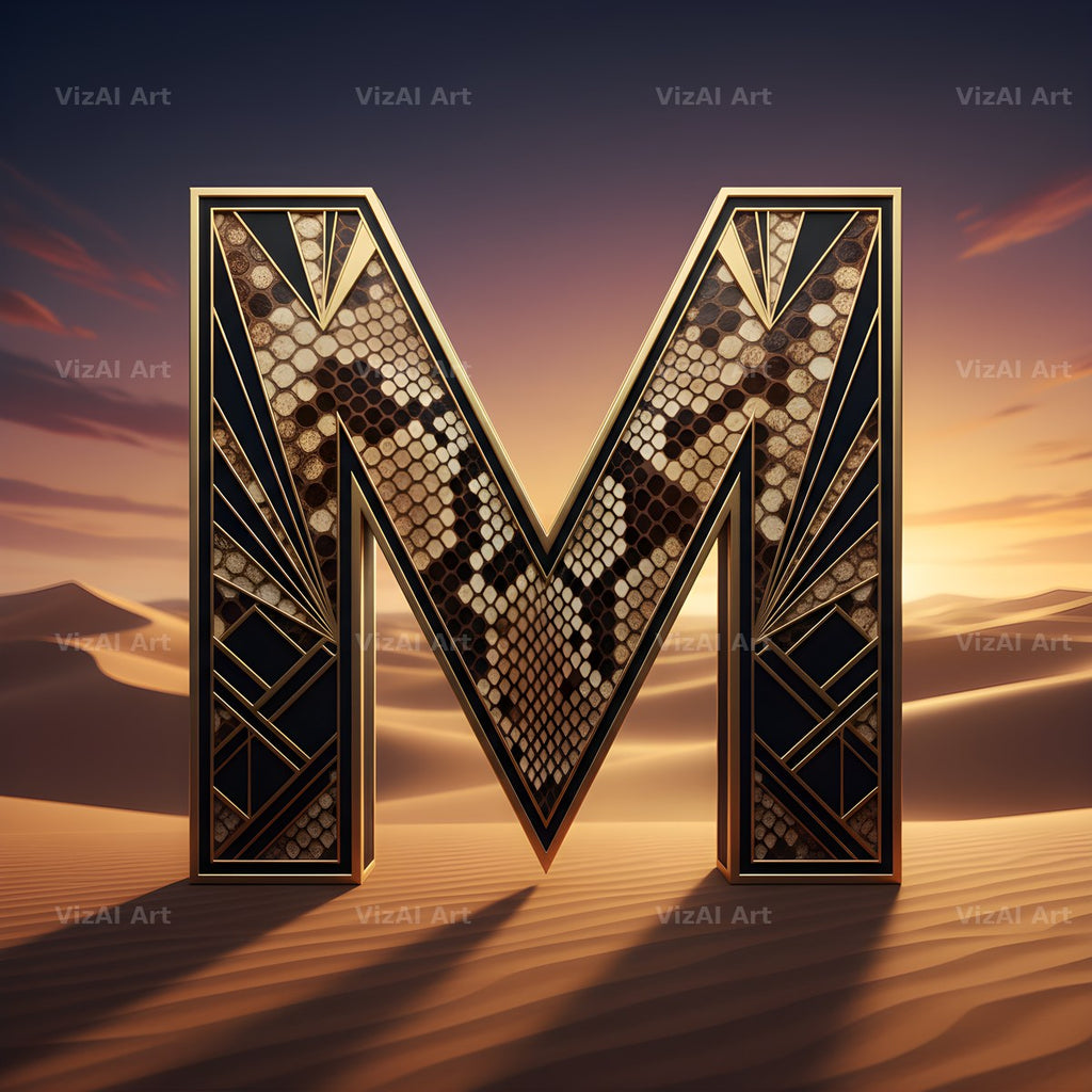 Desert Dune Dusk alphabet letter M