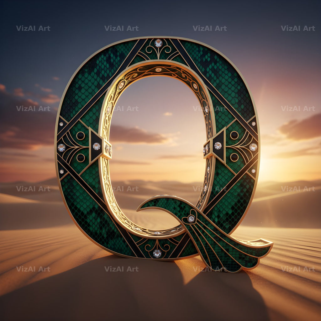 Desert Dune Dusk alphabet letter Q