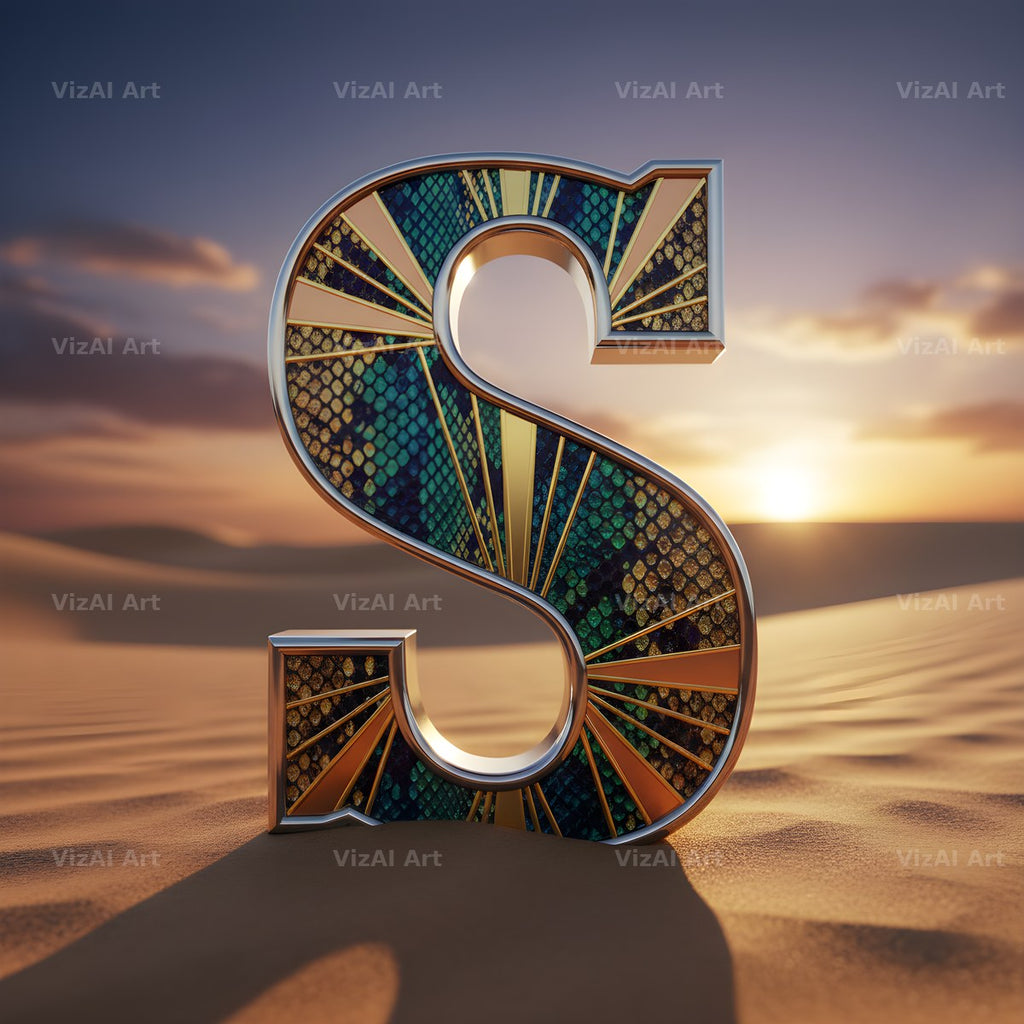 Desert Dune Dusk alphabet letter S