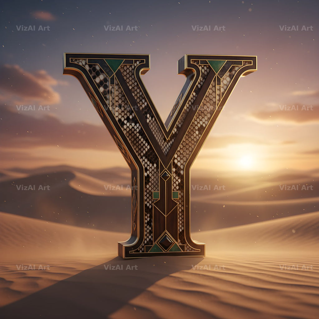 Desert Dune Dusk alphabet letter Y
