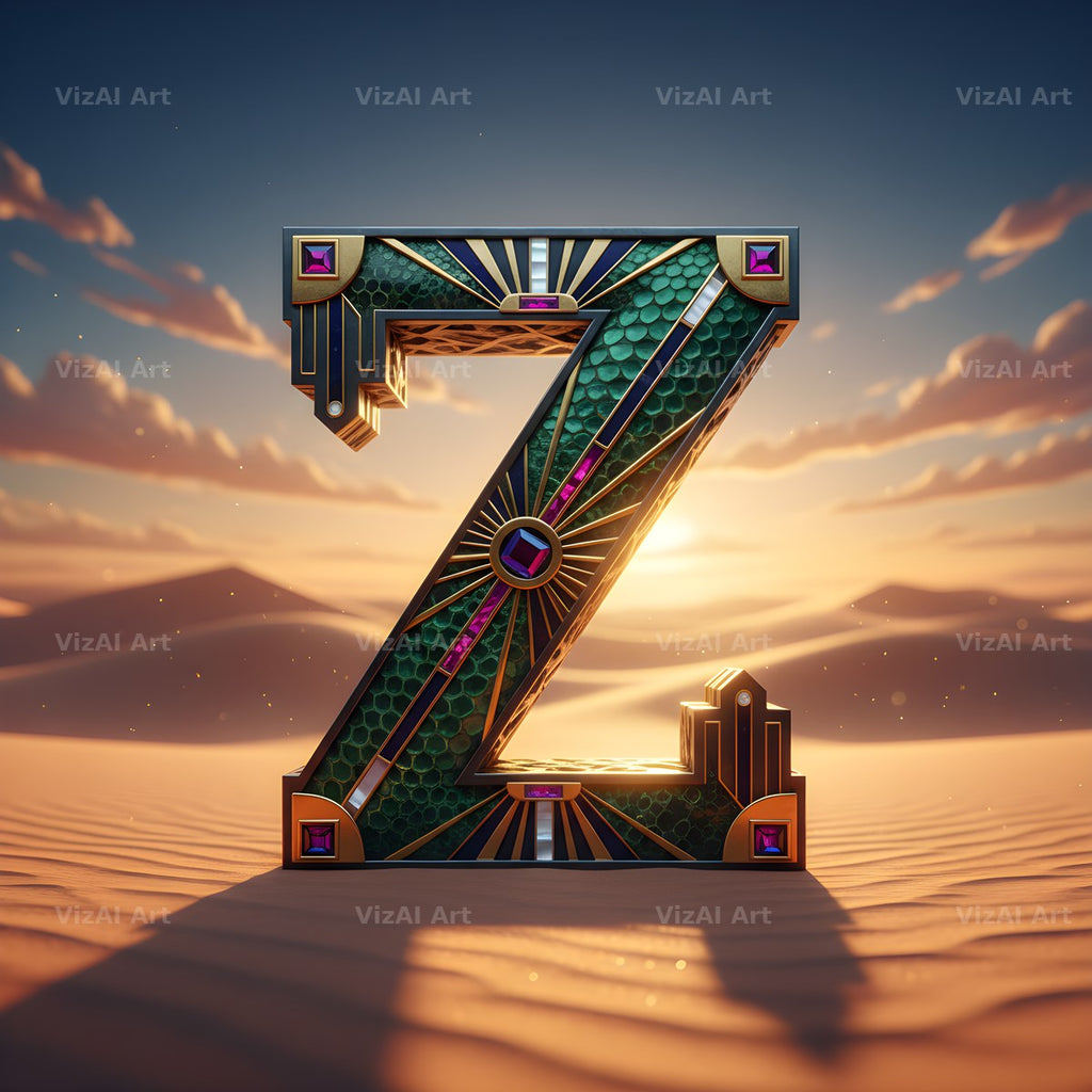 Desert Dune Dusk alphabet letter Z