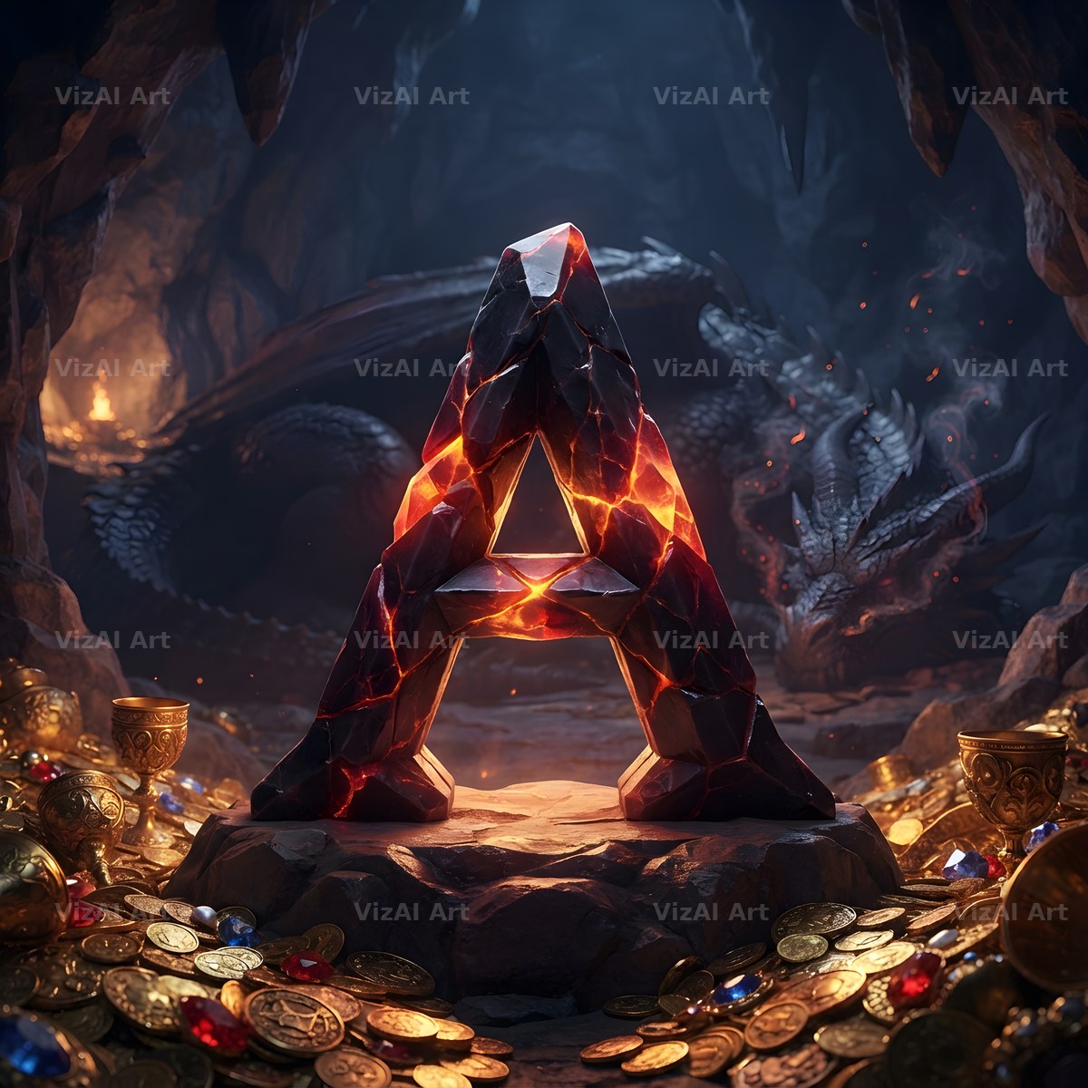 Dragon Lava Cave alphabet letter A