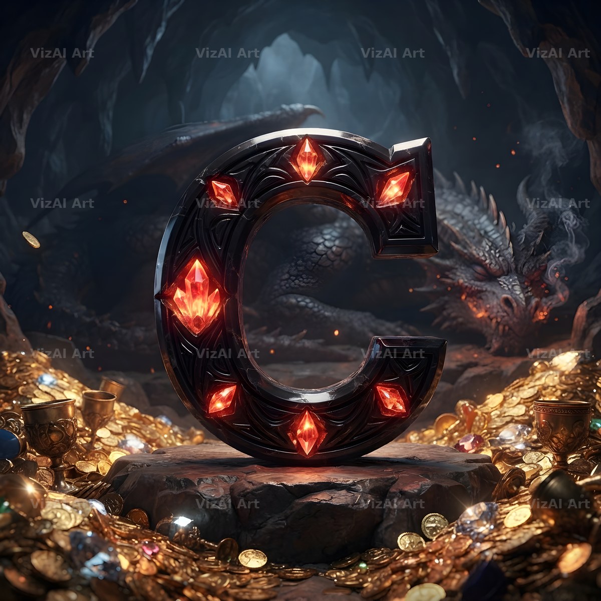 Dragon Lava Cave alphabet letter C