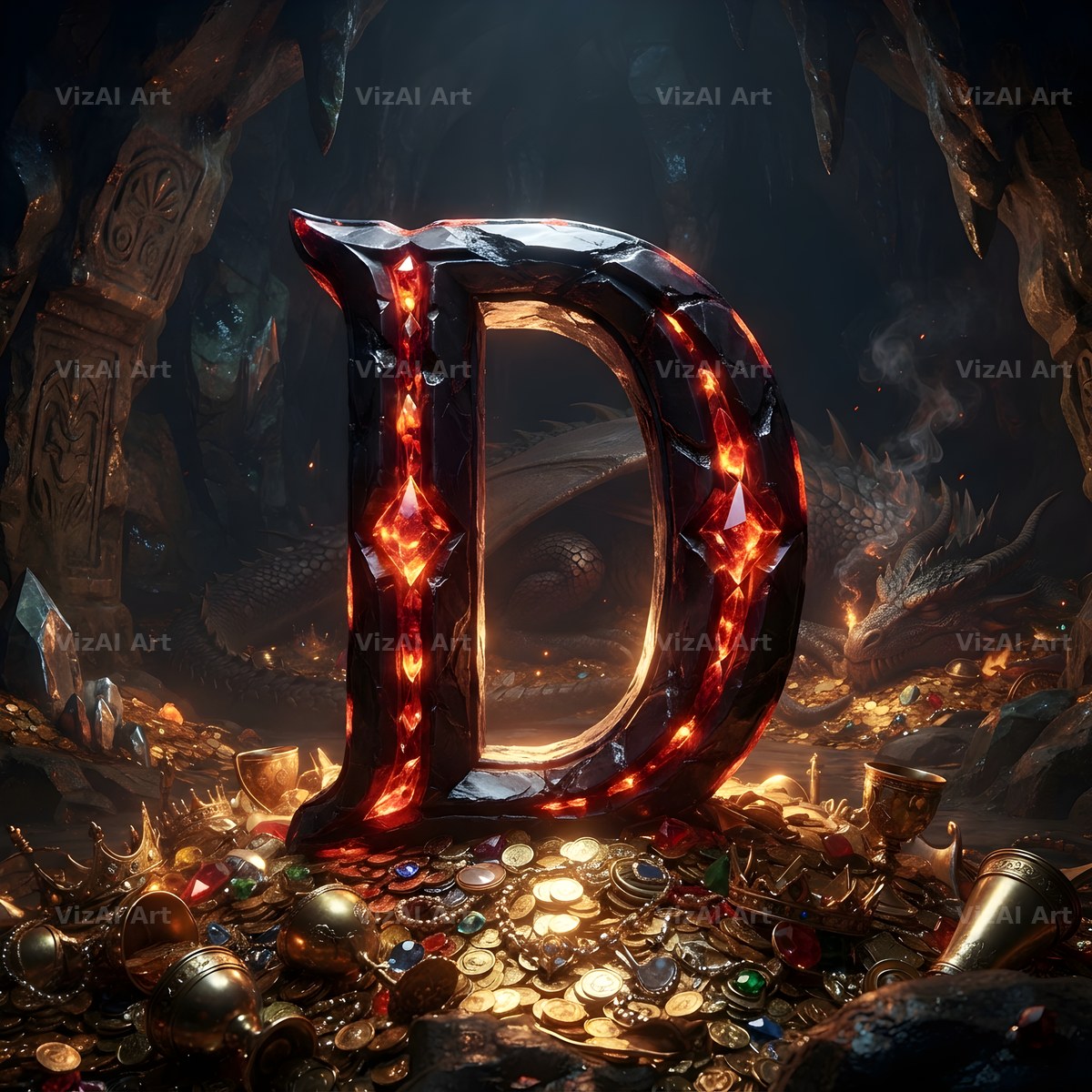 Dragon Lava Cave alphabet letter D
