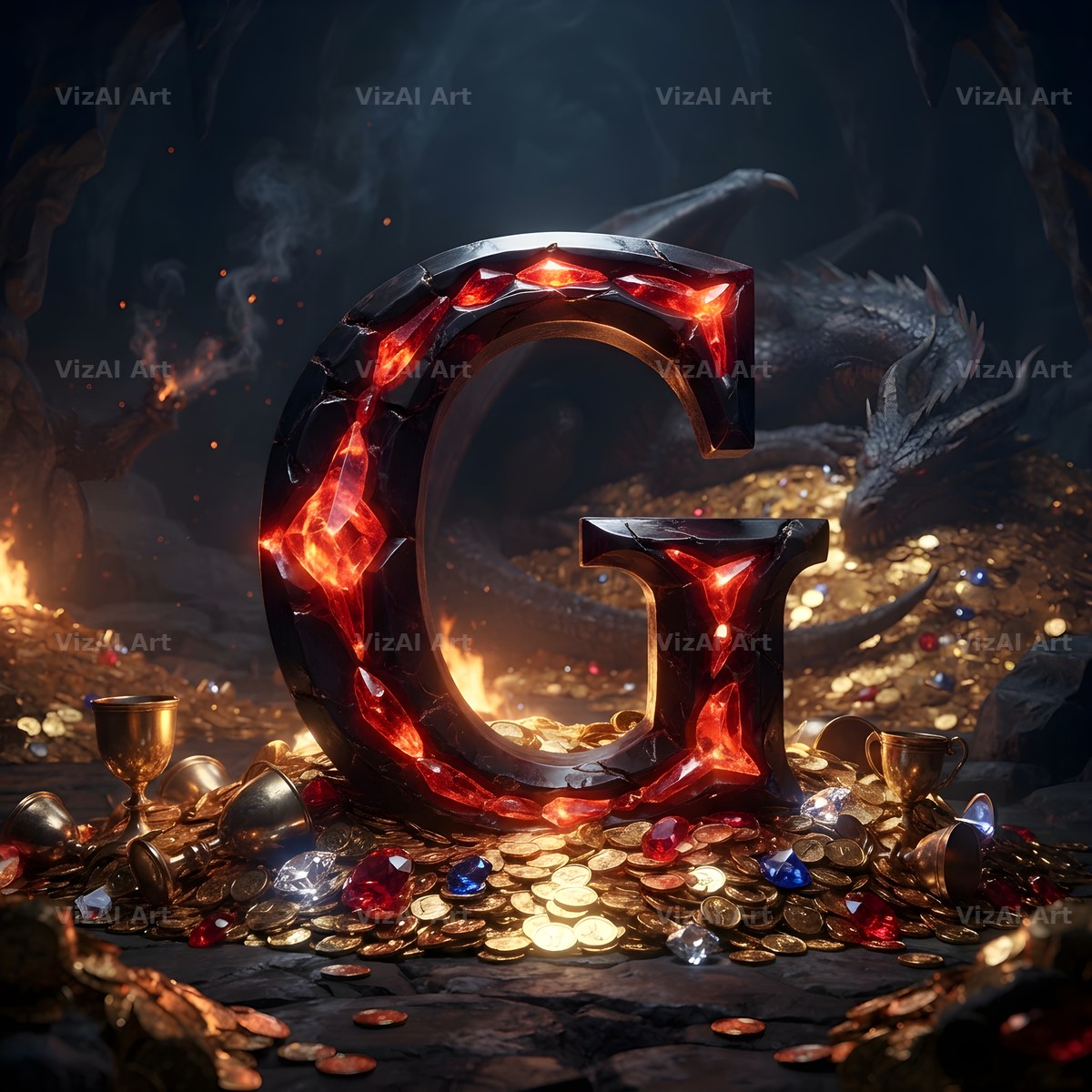 Dragon Lava Cave alphabet letter G