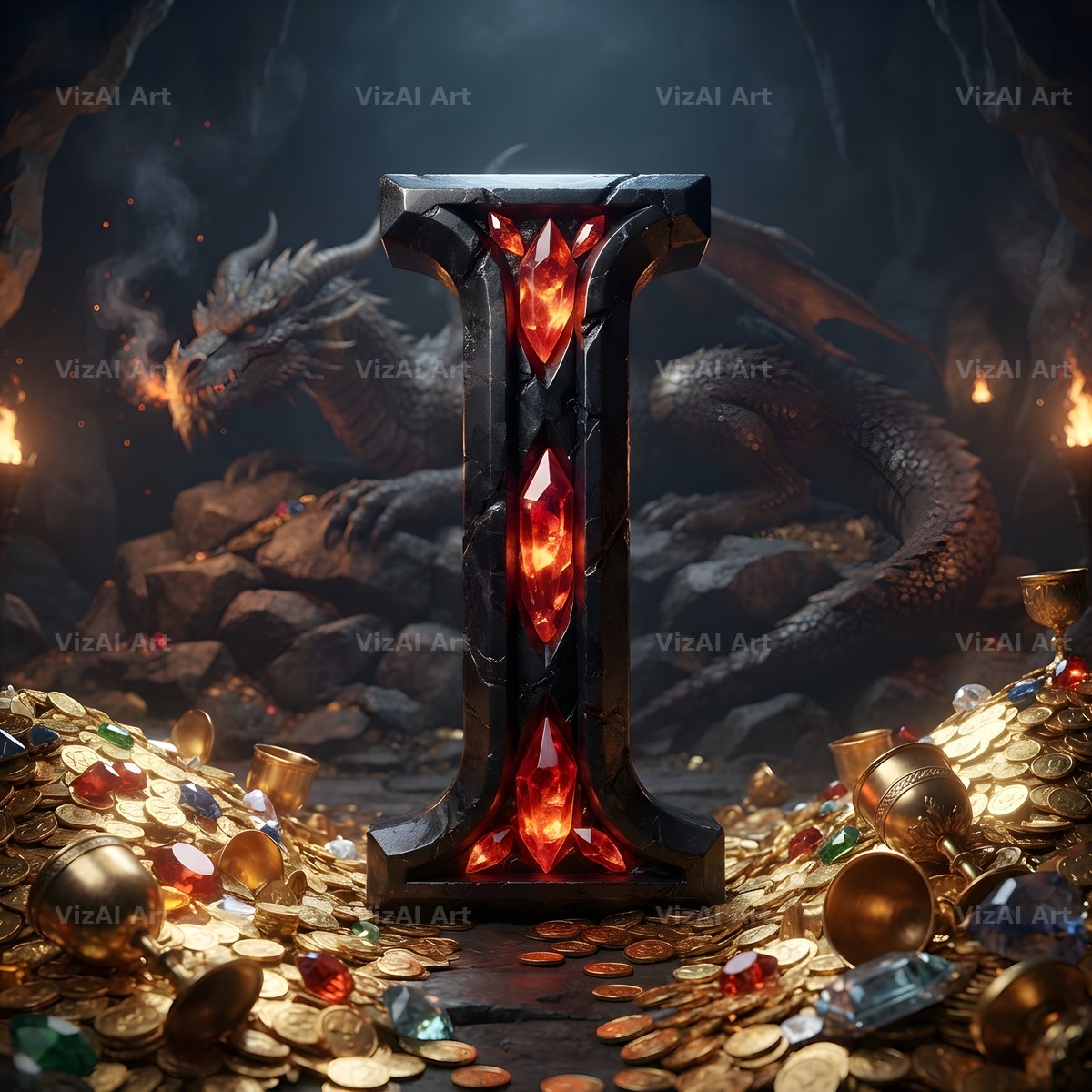 Dragon Lava Cave alphabet letter I