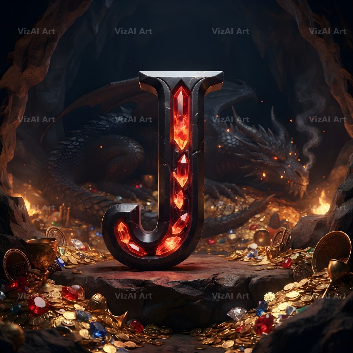 Dragon Lava Cave alphabet letter J