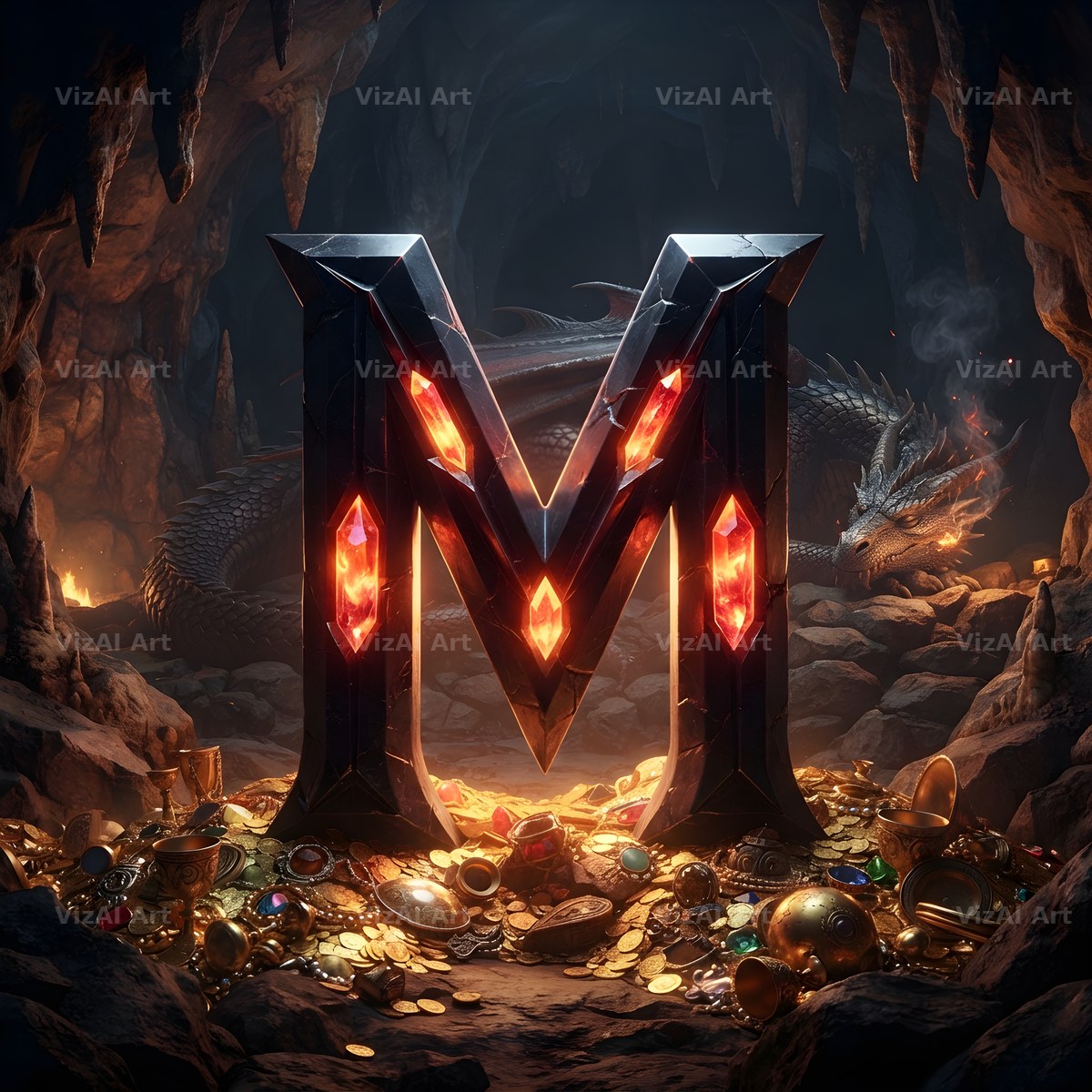 Dragon Lava Cave alphabet letter M