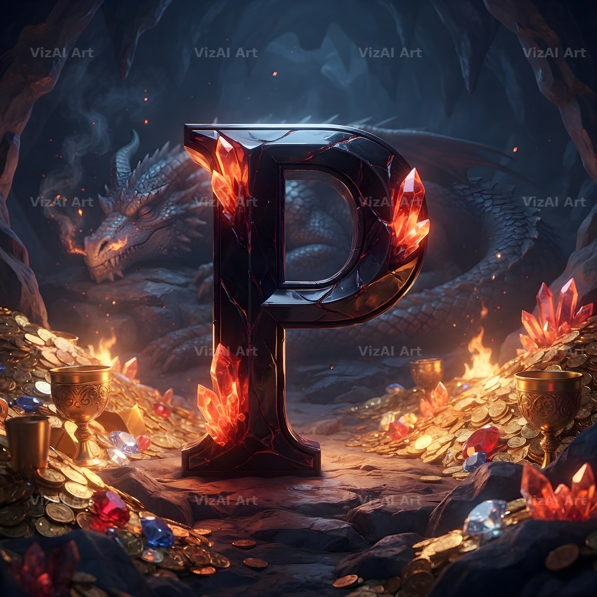 Dragon Lava Cave alphabet letter P
