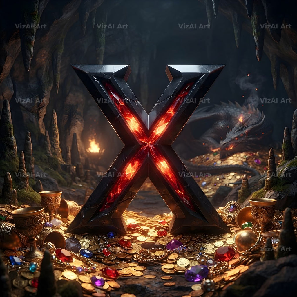 Dragon Lava Cave alphabet letter X