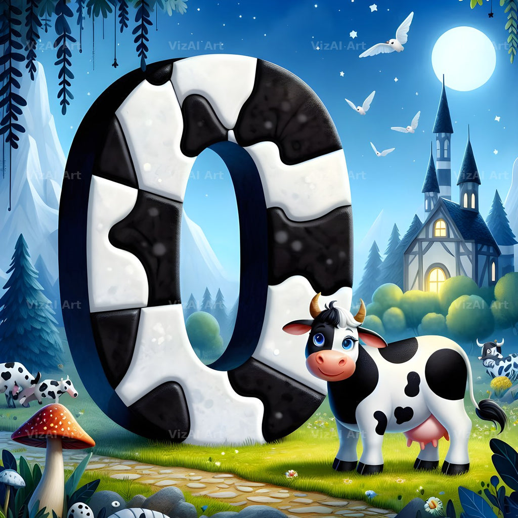 Dairy Cow Patch alphabet letter O
