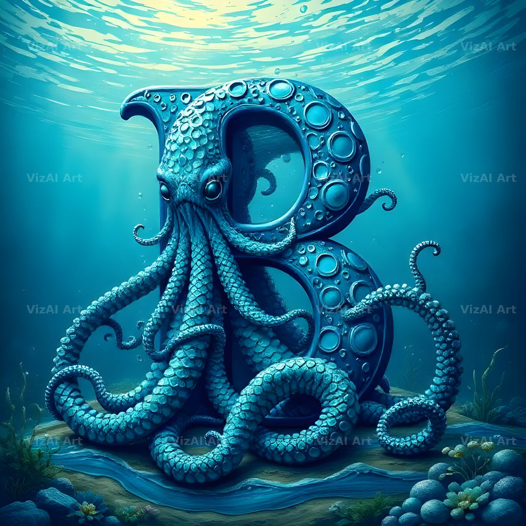 Deep Sea Kraken alphabet letter B