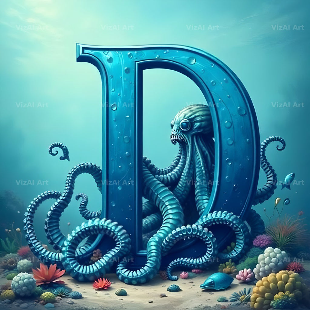 Deep Sea Kraken alphabet letter D
