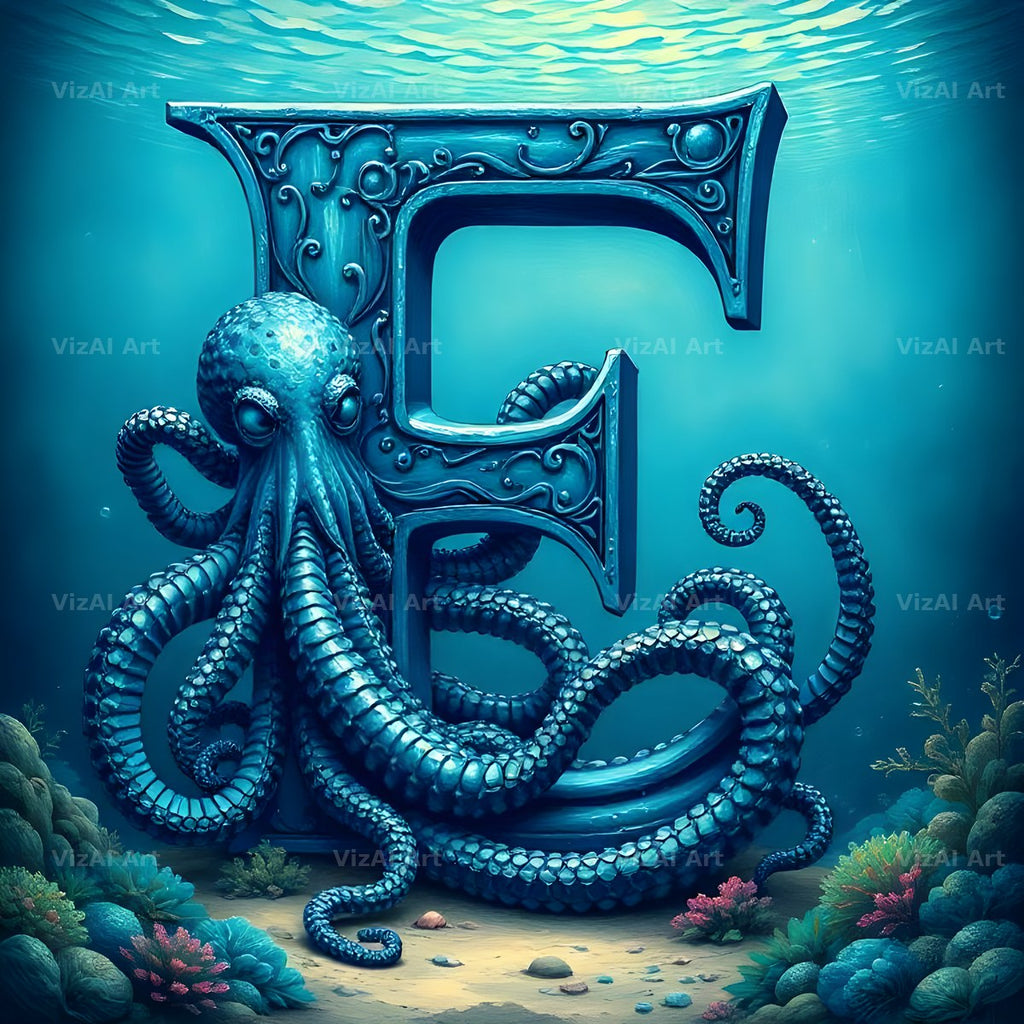 Deep Sea Kraken alphabet letter F